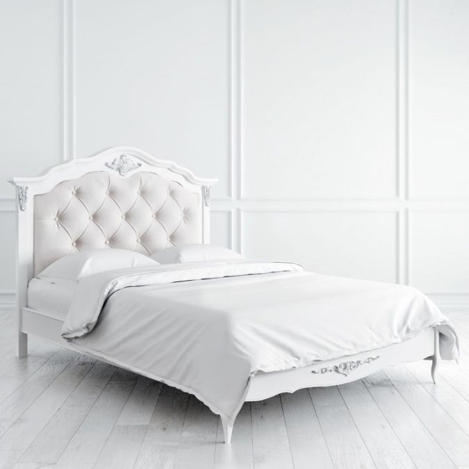 Кровать с мягким изголовьем 140x200 Silvery Rome S314-K00-S-B07