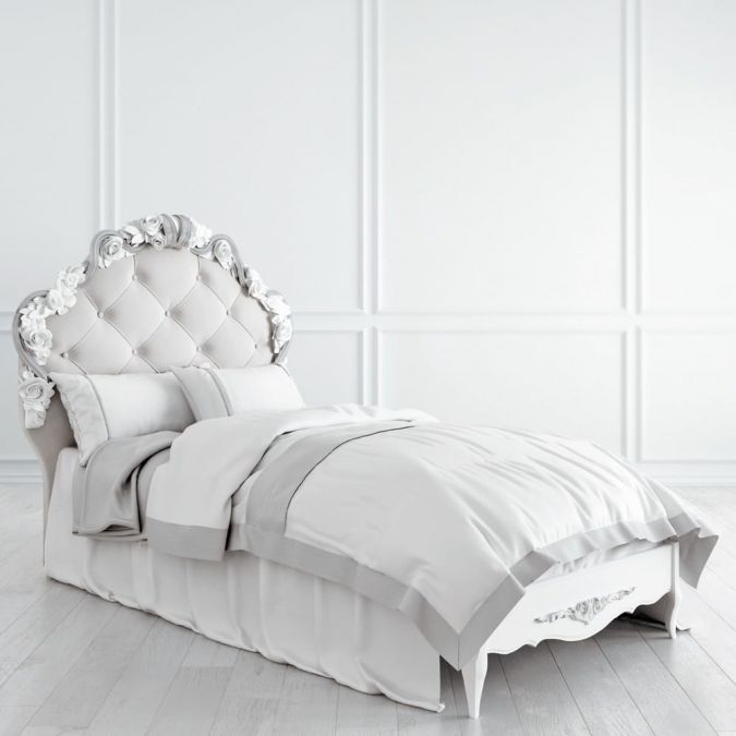 Кровать с мягким изголовьем 90х190 Silvery Rome S409-K00-AS-B07