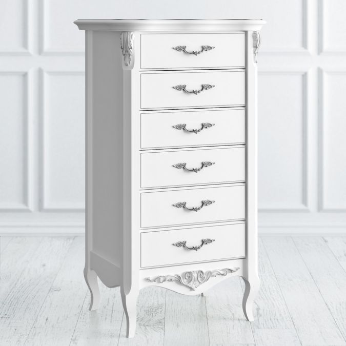 Фото Комод высокий 6 ящиков S108-K00-S Silvery Rome