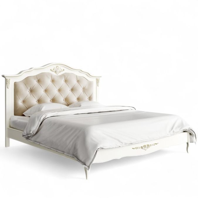 Фото Кровать с мягким изголовьем 180*200 R318g Романтик Голд