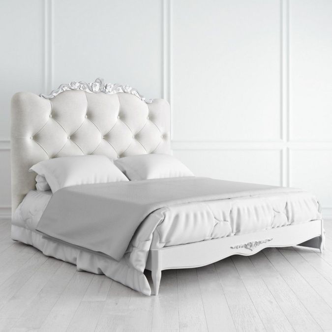 Фото Кровать с мягким изголовьем 180х200 Silvery Rome S718D-K00-AS-B07
