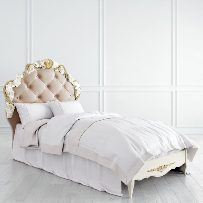 Фото Кровать с мягким изголовьем 90*190 R409-K02-G-B01 Romantic Gold