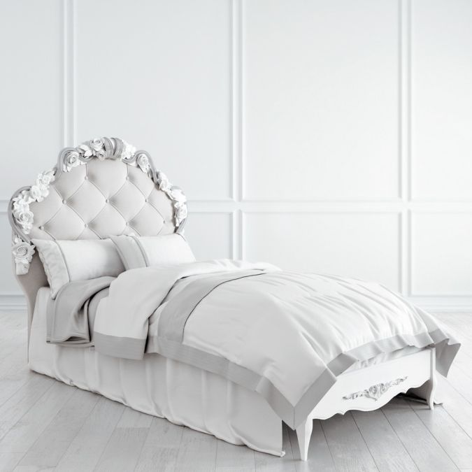 Фото Кровать с мягким изголовьем 90*190 S409-K00-S-B07 Silvery Rome