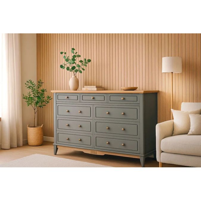 Фото Комод NN 036 Пенни серый 7046/антик 24