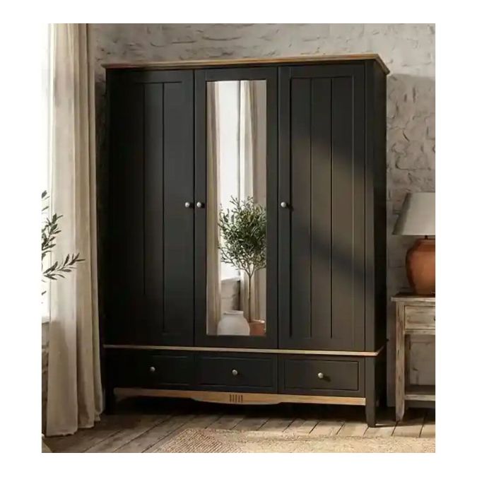 Фото Шкаф NN 33 Пенни комбинированный с 1-м зеркалом блэк/антик 24