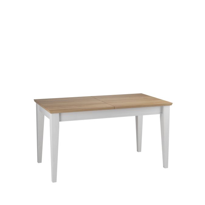 Фото Стол обеденный Форест/Сканди 160х80 со вставкой белый/антик