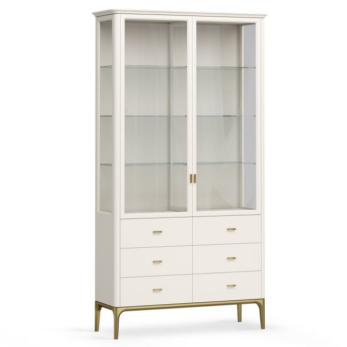 Фото Витрина стеклянная большая Альтэ Pr114DP-gold ПРИМО Голд