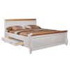 Кровать Мальта-М с ящиками 160х200 (антик) Белый воск-антик