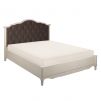 Кровать Верден 180х200 с мягким изголовьем серый велюр / белый воск 