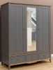 Шкаф 33 Пенни с зеркалом серый 7046/антик 24 