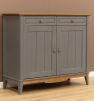 Комод Пенни 2 двери 2 ящика (Серый 7046 / Антик 24) 