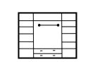 Шкаф 4-х створчатый с ящиками и зеркалами Лирона 