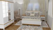 Кровать Пенни 160x200 белый воск/антик 24 