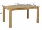 Стол обеденный Аляска (140) из массива дуба ст. 40/ ПН.90×90 SR 