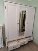 Шкаф 3х дверный Верден с зеркалом белый воск 